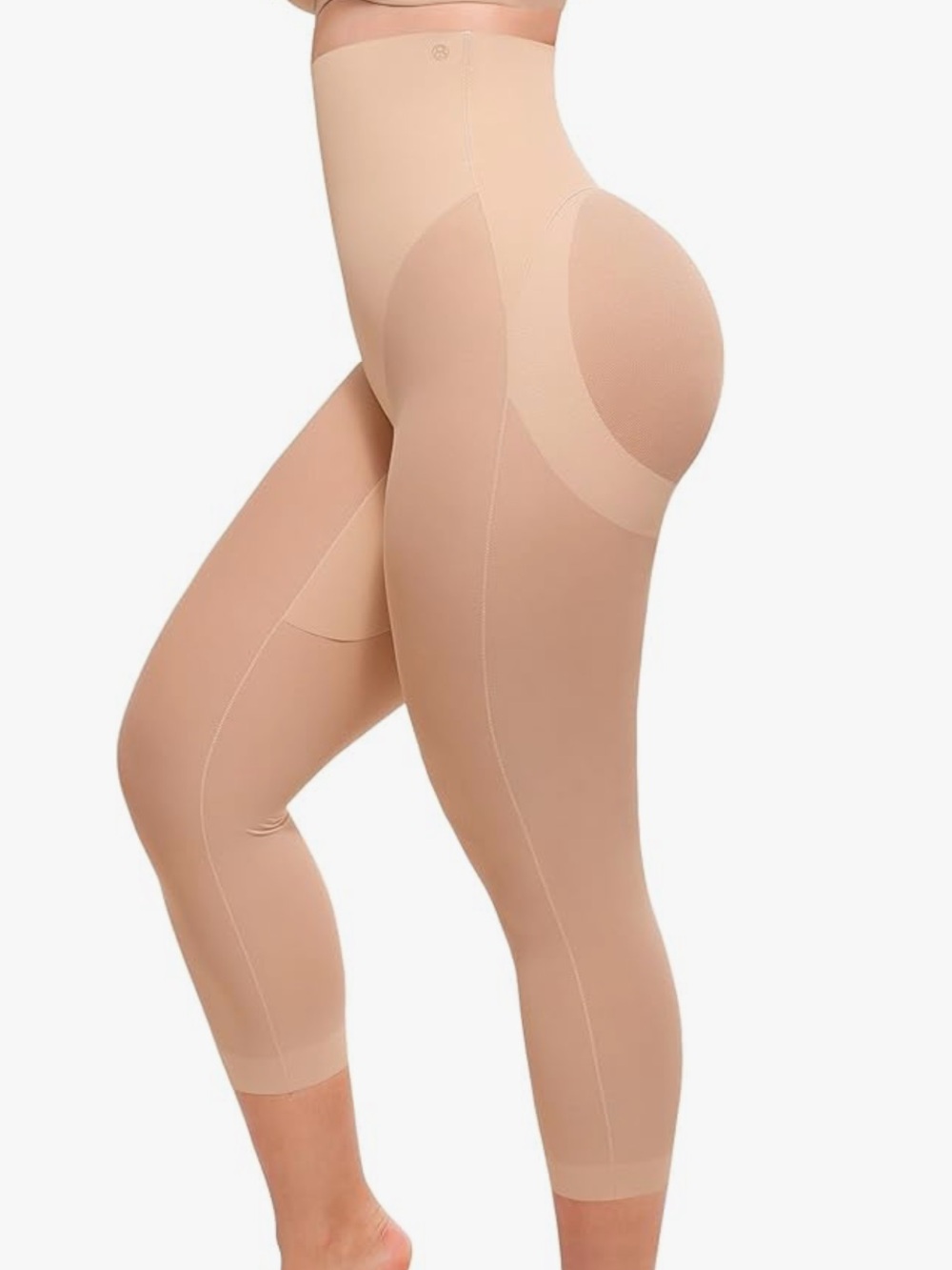 SHAPELLX High-Waist Butt-Lifting Capri Shapewear - Nude